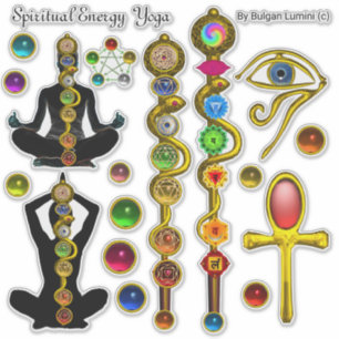 ROD ASCLEPIUS,7 CHAKRAS YOGA LOTUS POSE ,Horus Eye