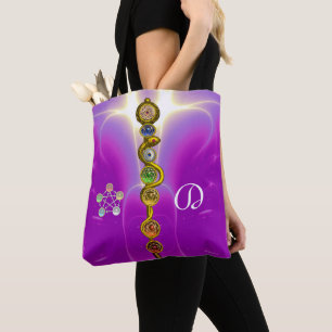 ROD ASCLEPIUS 7 CHAKRAS,YOGA SPIRITUAL ENERGY Pink Tote Bag
