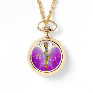 ROD ASCLEPIUS 7 CHAKRAS,YOGA,SPIRITUAL ENERGY Pink Watch