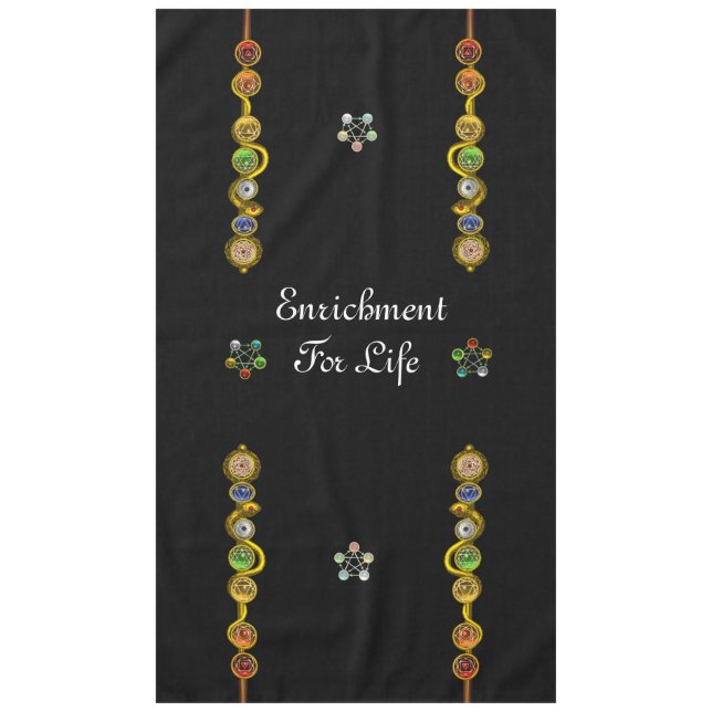 ROD ASCLEPIUS 7 CHAKRAS,YOGA,SPIRITUAL ENERGY TABL TABLECLOTH (Front)