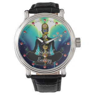 ROD OF ASCLEPIUS 7 CHAKRAS,YOGA LOTUS POSE Blue Watch