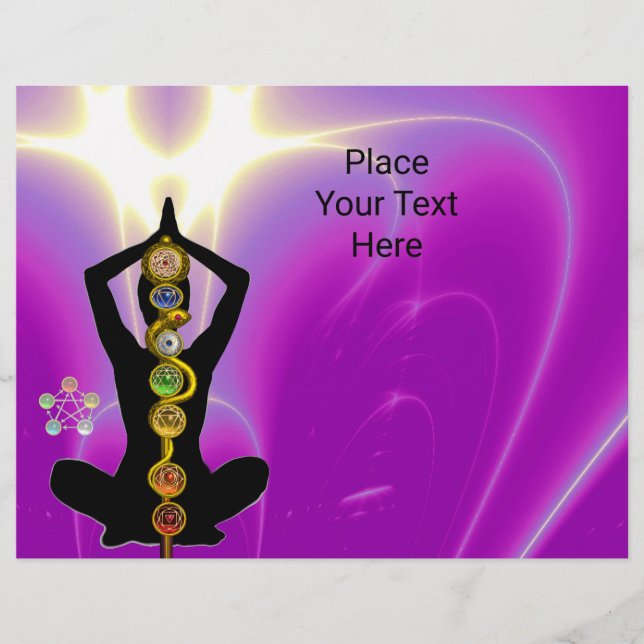 ROD OF ASCLEPIUS,7 CHAKRAS YOGA LOTUS POSE Pink  Flyer (Front)