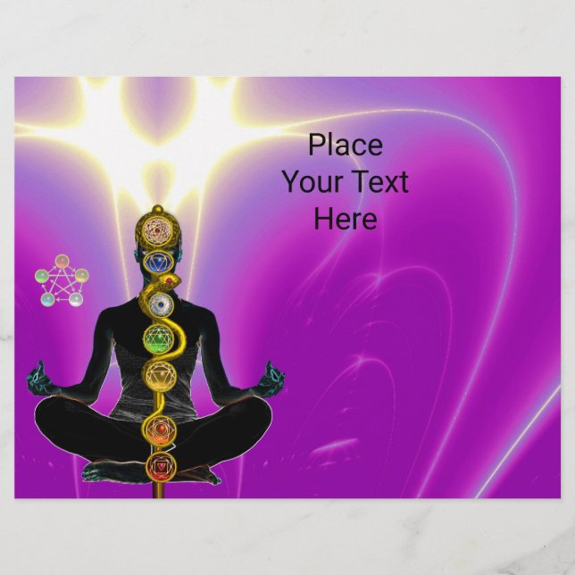 ROD OF ASCLEPIUS,7 CHAKRAS YOGA LOTUS POSE Pink  Flyer (Front)