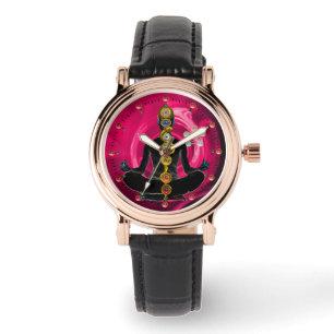 ROD OF ASCLEPIUS 7 CHAKRAS,YOGA LOTUS POSE Pink Watch