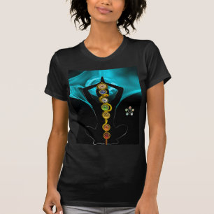 ROD OF ASCLEPIUS 7 CHAKRAS ,YOGA LOTUS POSE T-Shirt
