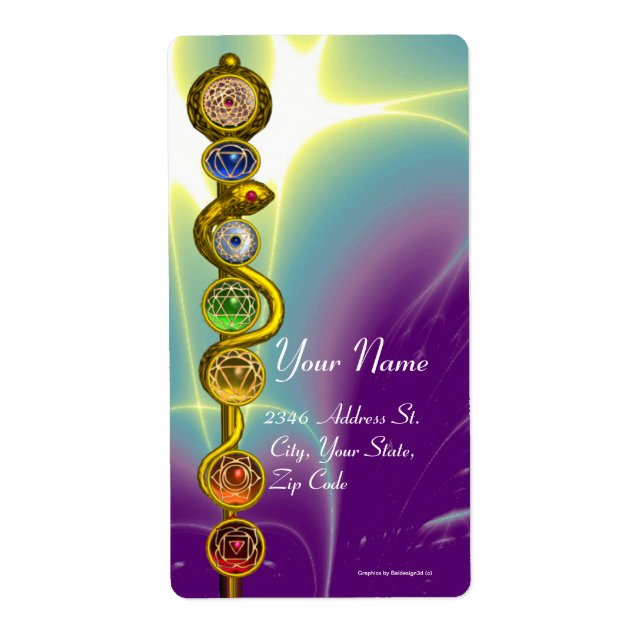 ROD OF ASCLEPIUS 7 CHAKRAS,YOGA ,SPIRITUAL ENERGY (Front)