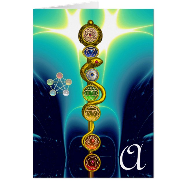 ROD OF ASCLEPIUS 7 CHAKRAS,YOGA ,SPIRITUAL ENERGY (Front)