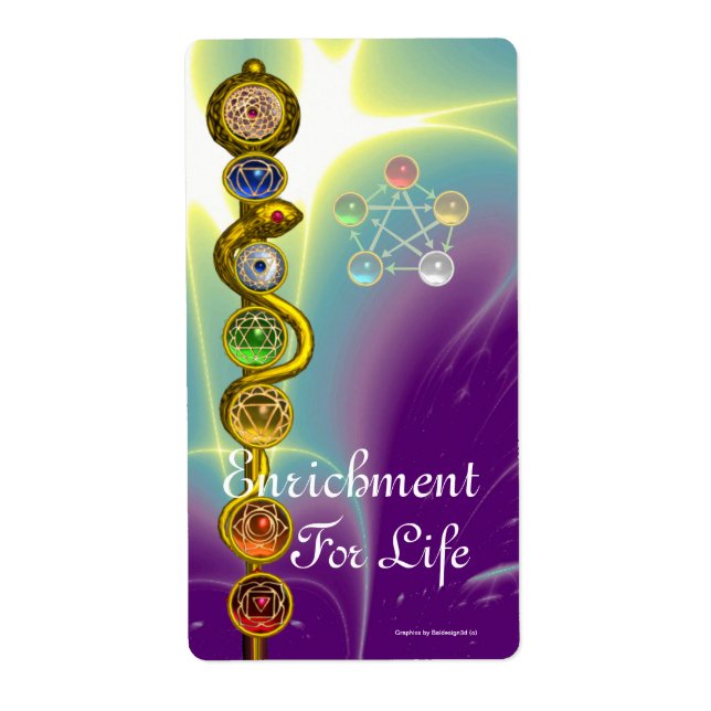 ROD OF ASCLEPIUS 7 CHAKRAS,YOGA ,SPIRITUAL ENERGY (Front)