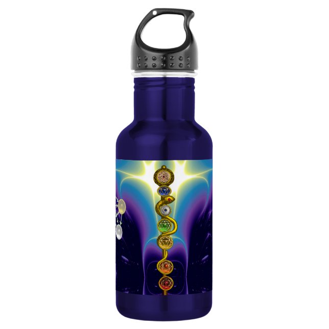 ROD OF ASCLEPIUS 7 CHAKRAS,YOGA ,SPIRITUAL ENERGY 532 ML WATER BOTTLE (Front)