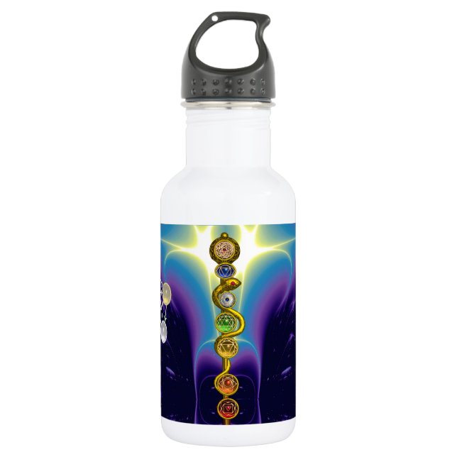 ROD OF ASCLEPIUS 7 CHAKRAS,YOGA ,SPIRITUAL ENERGY 532 ML WATER BOTTLE (Front)