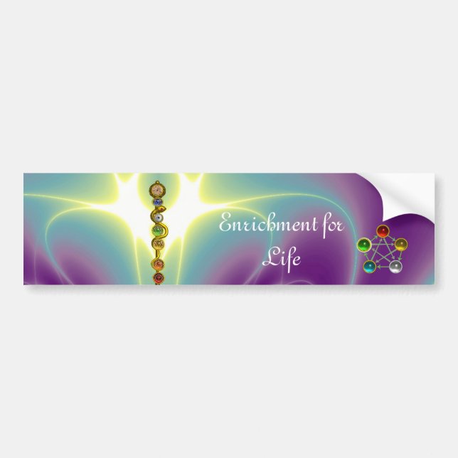 ROD OF ASCLEPIUS 7 CHAKRAS,YOGA ,SPIRITUAL ENERGY BUMPER STICKER (Front)