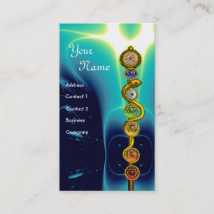 ROD OF ASCLEPIUS,7 CHAKRAS,YOGA ,SPIRITUAL ENERGY BUSINESS CARD