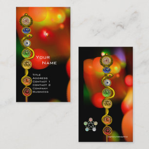 ROD OF ASCLEPIUS,7 CHAKRAS,YOGA ,SPIRITUAL ENERGY BUSINESS CARD