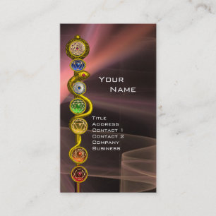 ROD OF ASCLEPIUS,7 CHAKRAS,YOGA ,SPIRITUAL ENERGY BUSINESS CARD