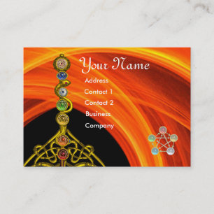 ROD OF ASCLEPIUS,7 CHAKRAS,YOGA ,SPIRITUAL ENERGY BUSINESS CARD