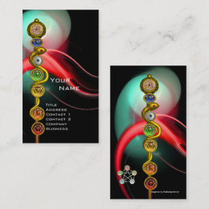 ROD OF ASCLEPIUS,7 CHAKRAS,YOGA ,SPIRITUAL ENERGY BUSINESS CARD