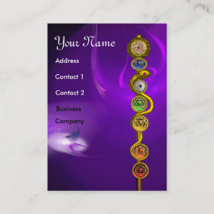 ROD OF ASCLEPIUS,7 CHAKRAS,YOGA ,SPIRITUAL ENERGY BUSINESS CARD