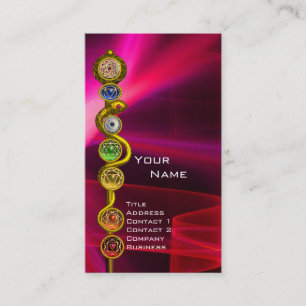 ROD OF ASCLEPIUS,7 CHAKRAS ,YOGA,SPIRITUAL ENERGY BUSINESS CARD
