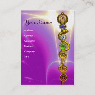 ROD OF ASCLEPIUS,7 CHAKRAS,YOGA,SPIRITUAL ENERGY BUSINESS CARD