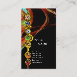ROD OF ASCLEPIUS,7 CHAKRAS ,YOGA,SPIRITUAL ENERGY BUSINESS CARD