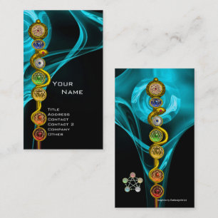 ROD OF ASCLEPIUS,7 CHAKRAS ,YOGA,SPIRITUAL ENERGY BUSINESS CARD