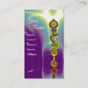 ROD OF ASCLEPIUS,7 CHAKRAS,YOGA ,SPIRITUAL ENERGY BUSINESS CARD