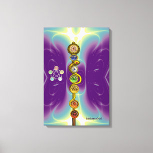 ROD OF ASCLEPIUS 7 CHAKRAS,YOGA ,SPIRITUAL ENERGY CANVAS PRINT