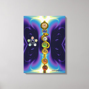 ROD OF ASCLEPIUS 7 CHAKRAS,YOGA ,SPIRITUAL ENERGY CANVAS PRINT