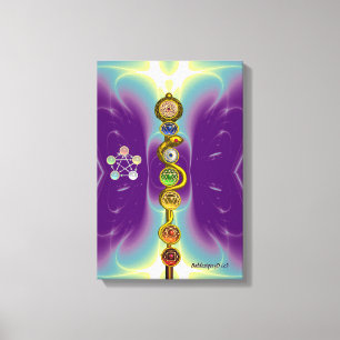 ROD OF ASCLEPIUS 7 CHAKRAS,YOGA ,SPIRITUAL ENERGY CANVAS PRINT