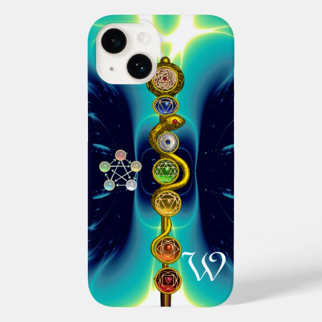 ROD OF ASCLEPIUS 7 CHAKRAS,YOGA ,SPIRITUAL ENERGY Case-Mate iPhone CASE (Back)