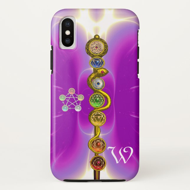 ROD OF ASCLEPIUS 7 CHAKRAS,YOGA ,SPIRITUAL ENERGY Case-Mate iPhone CASE (Back)