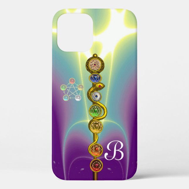ROD OF ASCLEPIUS 7 CHAKRAS,YOGA ,SPIRITUAL ENERGY Case-Mate iPhone CASE (Back)