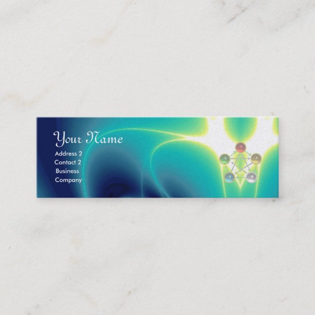 ROD OF ASCLEPIUS,7 CHAKRAS,YOGA ,SPIRITUAL ENERGY MINI BUSINESS CARD (Front)