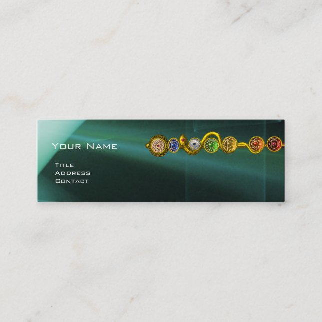 ROD OF ASCLEPIUS,7 CHAKRAS,YOGA ,SPIRITUAL ENERGY MINI BUSINESS CARD (Front)