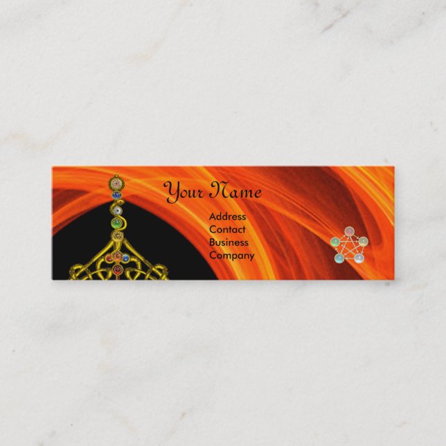 ROD OF ASCLEPIUS,7 CHAKRAS ,YOGA,SPIRITUAL ENERGY MINI BUSINESS CARD (Front)