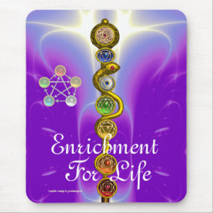 ROD OF ASCLEPIUS,7 CHAKRAS,YOGA ,SPIRITUAL ENERGY MOUSE MAT