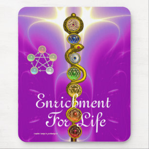 ROD OF ASCLEPIUS,7 CHAKRAS,YOGA ,SPIRITUAL ENERGY MOUSE MAT