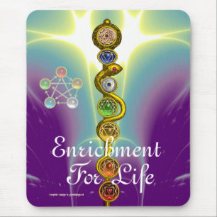 ROD OF ASCLEPIUS,7 CHAKRAS,YOGA ,SPIRITUAL ENERGY MOUSE MAT