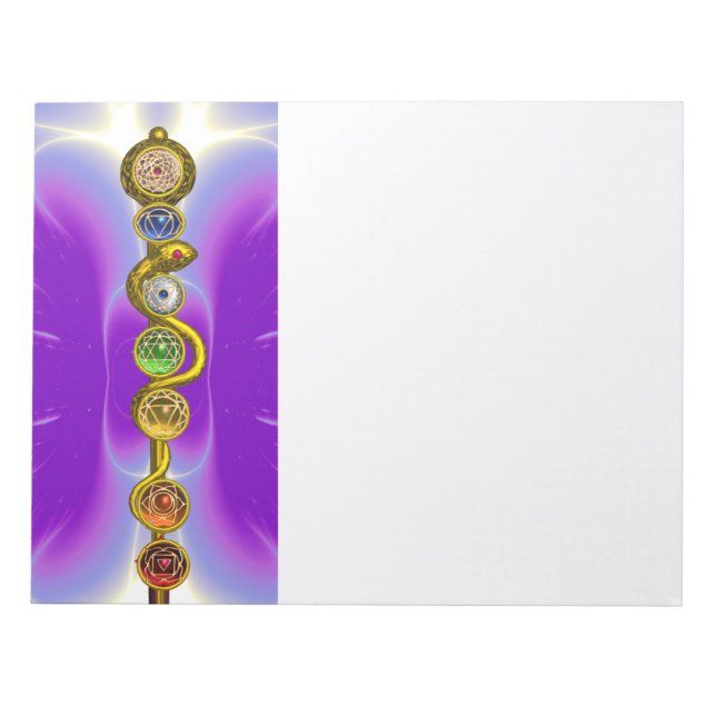 ROD OF ASCLEPIUS 7 CHAKRAS,YOGA ,SPIRITUAL ENERGY NOTEPAD (Front)