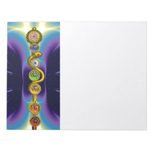 ROD OF ASCLEPIUS 7 CHAKRAS,YOGA ,SPIRITUAL ENERGY NOTEPAD