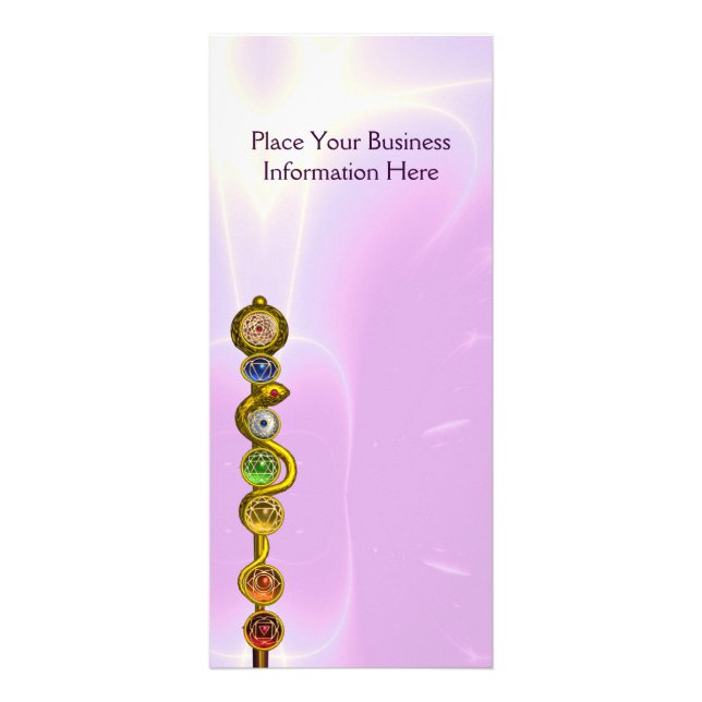 ROD OF ASCLEPIUS,7 CHAKRAS,YOGA ,SPIRITUAL ENERGY RACK CARD (Front)