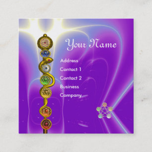 ROD OF ASCLEPIUS,7 CHAKRAS,YOGA ,SPIRITUAL ENERGY SQUARE BUSINESS CARD