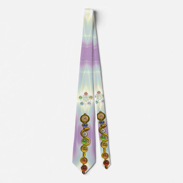 ROD OF ASCLEPIUS 7 CHAKRAS,YOGA ,SPIRITUAL ENERGY TIE (Front)