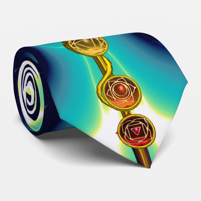 ROD OF ASCLEPIUS 7 CHAKRAS,YOGA ,SPIRITUAL ENERGY TIE (Rolled)