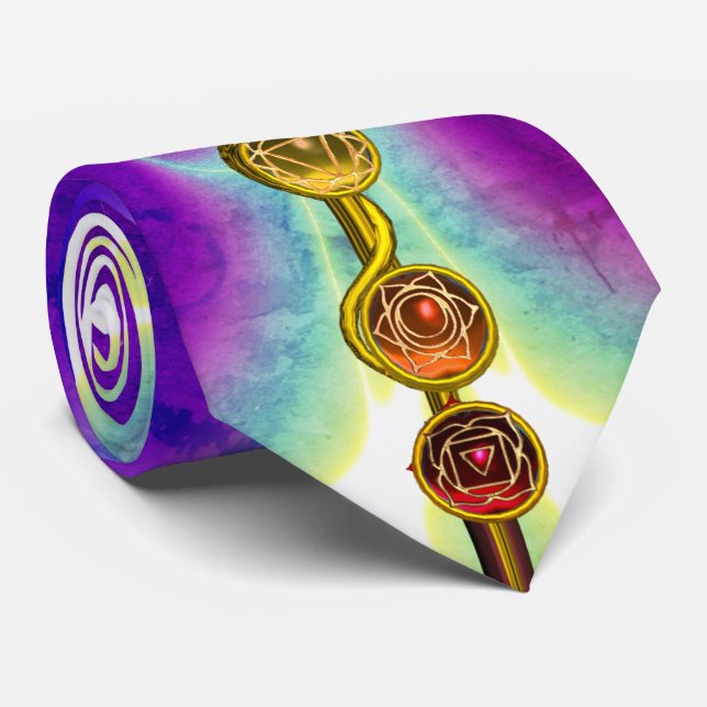 ROD OF ASCLEPIUS 7 CHAKRAS,YOGA ,SPIRITUAL ENERGY TIE (Rolled)