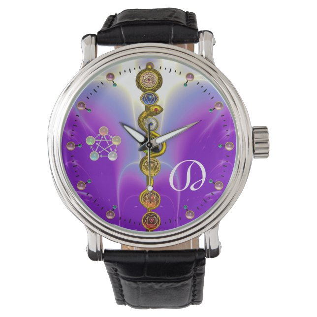 ROD OF ASCLEPIUS 7 CHAKRAS,YOGA ,SPIRITUAL ENERGY WATCH (Front)