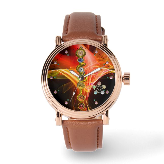 ROD OF ASCLEPIUS 7 CHAKRAS,YOGA ,SPIRITUAL ENERGY WATCH (Front)