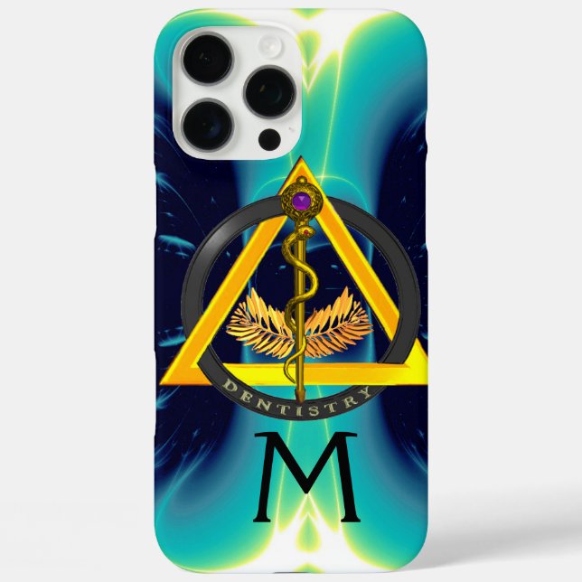 ROD OF ASCLEPIUS DENTIST DENTISTRY MONOGRAM, Blue  Case-Mate iPhone Case (Back)