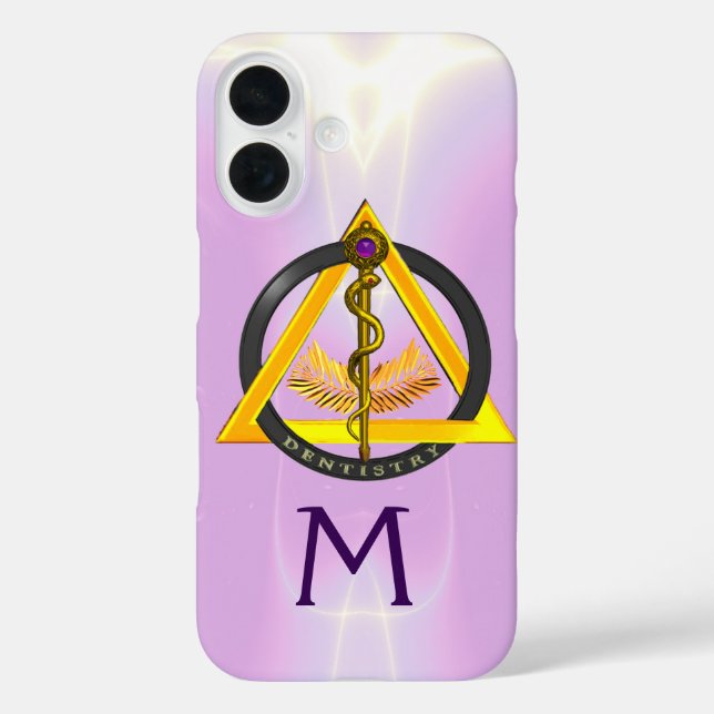 ROD OF ASCLEPIUS DENTIST DENTISTRY MONOGRAM Case-Mate iPhone CASE (Back)