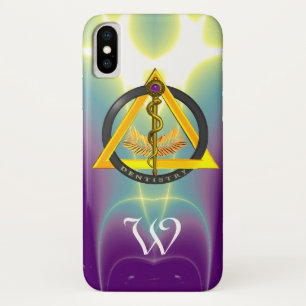 ROD OF ASCLEPIUS DENTIST DENTISTRY MONOGRAM iPhone X CASE